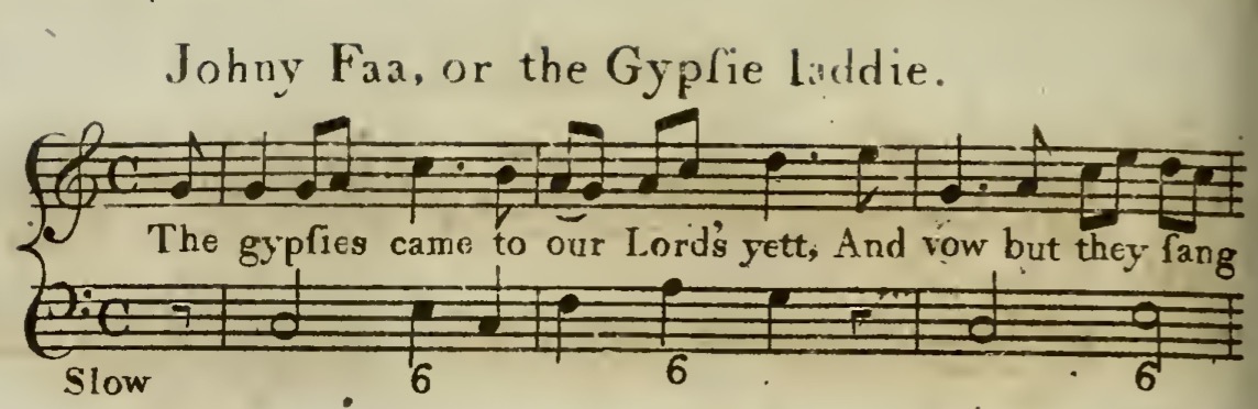 The Gypsy Laddie manuscript from the Scots Musical Museum